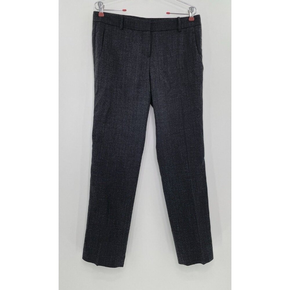 Theory Women's Dark Gray Wool Stretch Dress Pants Career Office Sz 8 Made In USA